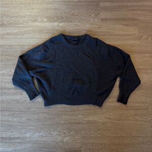 Zara Knit Charcoal Ribbed Crewneck Sweater